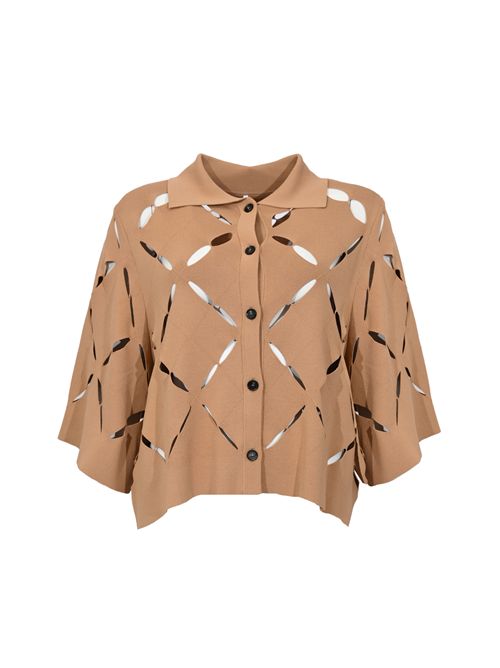 Cardigan Miranda in viscosa stretch con intagli Liviana Conti | F6SA90U72-0